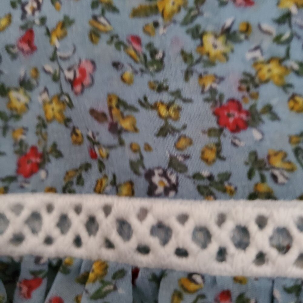Kidpik Kids Girls Blue Ditsy Floral Long Sleeve Peasant Top Size Small (7/8) - Picture 5 of 10